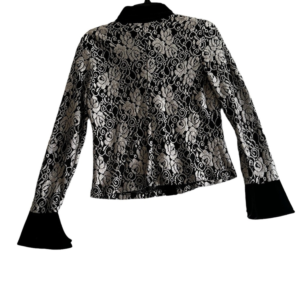 WILD USA LACE BLOUSE TOP WOMEN SEE THROUGH LONG SLEEVE SZ SMALL - Picture 4 of 9
